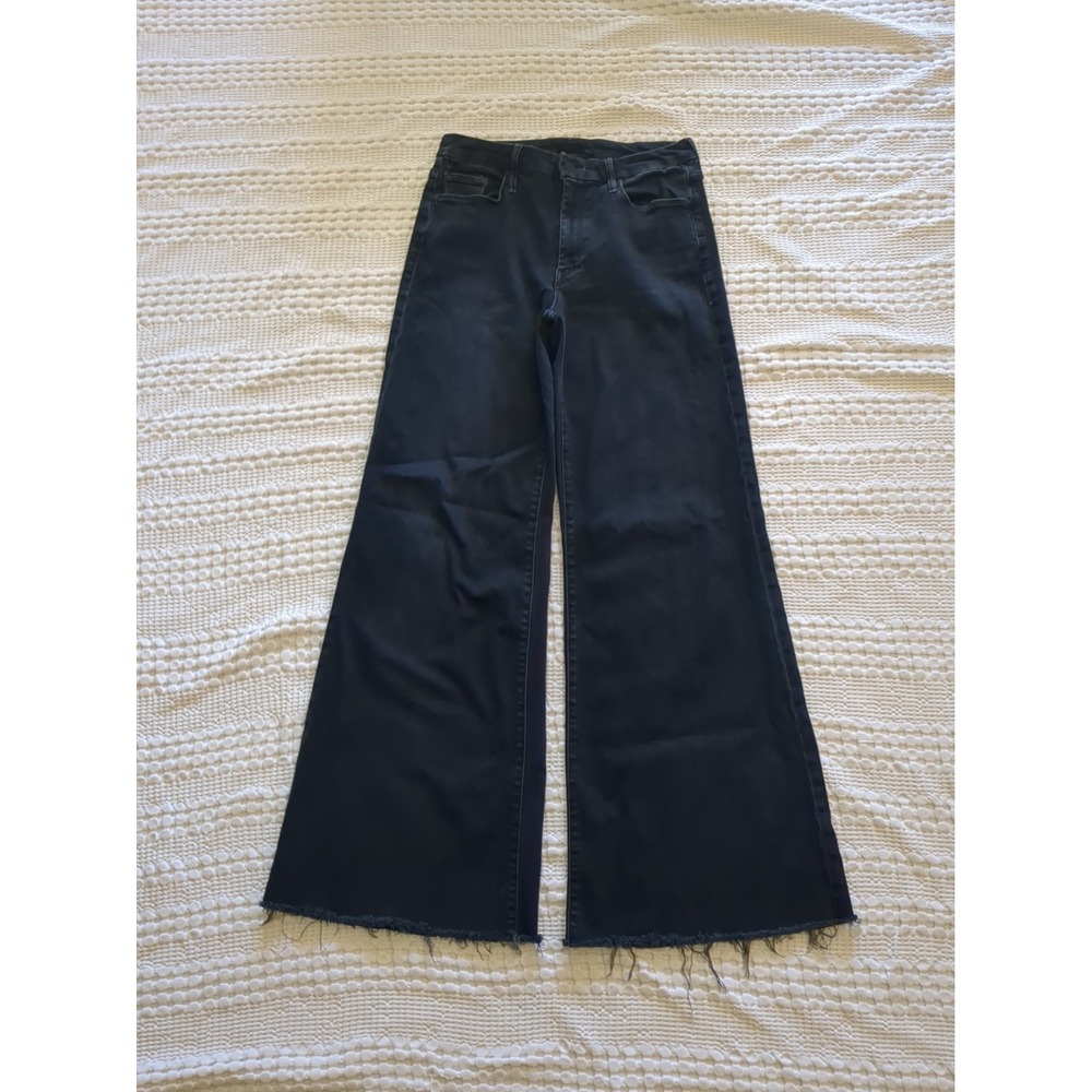 Mother The Roller Fray Wide Leg High Waist Sz 28 Night In Venice Blue 28X31